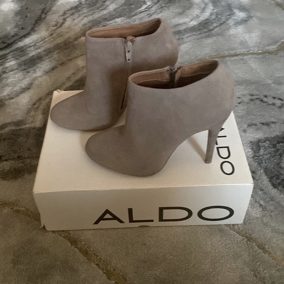 Aldo High Heeled Suede Booties - Picture 4 of 5
